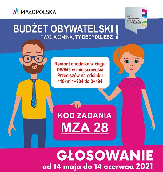 Banner informacyjny - //Budżet Obywatelski głosowanie na Remont chodnika na ulicy Szkolnej