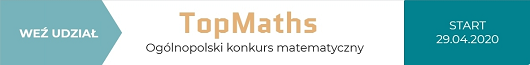 Banner Konkursu matematycznego TopMaths